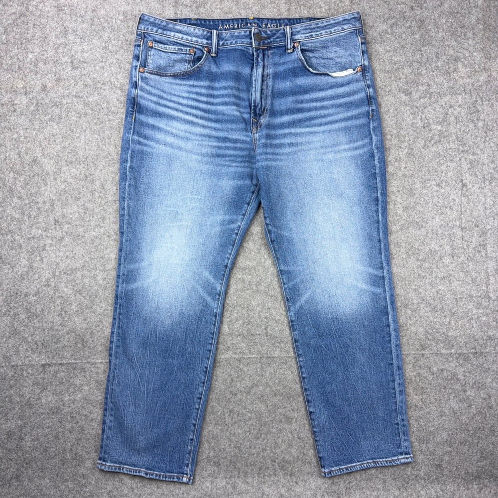 American Eagle Jeans Mens 38x30 Blue Athletic Straight Airflex Stretch Denim Y2K